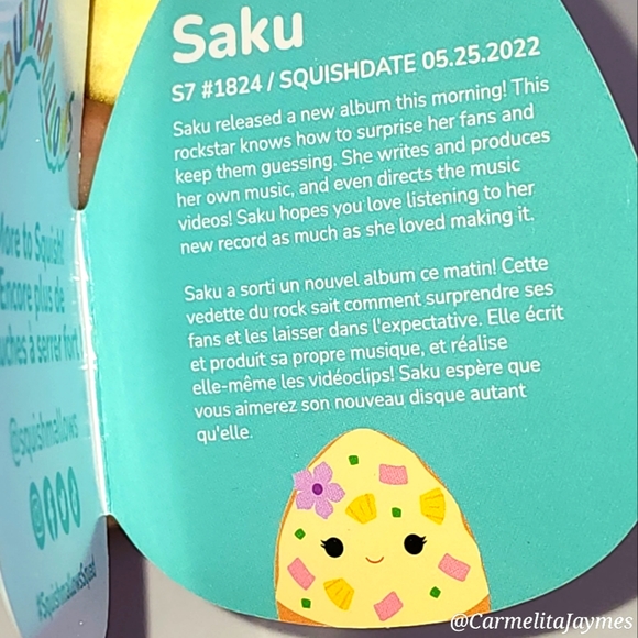 SAKU 🍕 FIRST TO MARKET Hawaiian Pizza Slice Original Squishmallow ☆》NWT《☆ - Picture 6 of 8